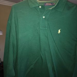 Lg Long Sleeve Green Polo By Ralph Lauren